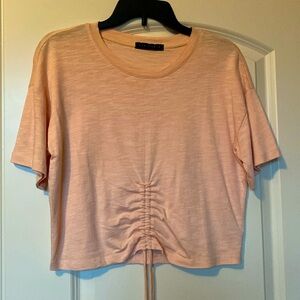 Women’s Sanctuary short Tshirt top. Small. Light peach with front tie at waist